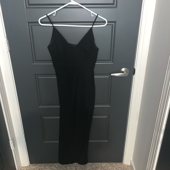 Black bridesmaid/special occasion wrap style dress, size 2 - Picture 3 of 6